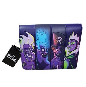 Loungefly Villians In The Dark Gun Metal Chain Crossbody Bag NWT